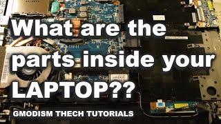 How to identify the main parts and components inside a laptop computer