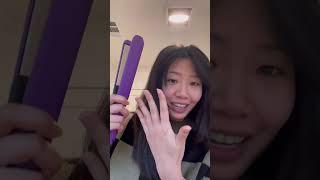 styling curtain bangs with a straightener! (in 20 sec)