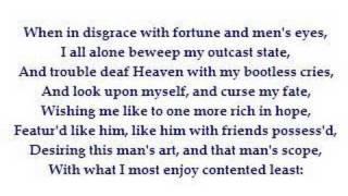 Sonnet 29  When in Disgrace with Fortune and Men's Eyes, by Shakespeare (read by Tom O'Bedlam)