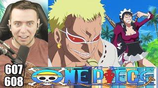 DOFLAMINGO MAKES HIS MOVE! | One Piece Episode 607 and 608 REACTION