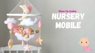 DIY Baby mobile for nursery decor | Moon Star Сloud | Easy tutorial