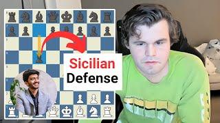 Magnus Carlsen Faces Gukesh with the Sicilian Defense!