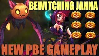 LOL - NEW BEWITCHING JANNA SKIN - NEW PBE GAMEPLAY HALLOWEEN SKIN