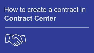 How to create a contract | OpenText Contract Center