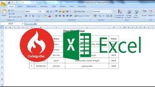 Tutorial Codeigniter 3 Export File Excel Using Database #23