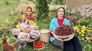 Exploring Rural Iran: Biryani Chicken Stuffed Sour Cherry Pilaf With Fresh Shirazi Salad