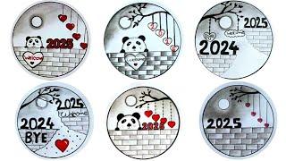 Easy 8 Circle New Year Drawing Ideas/Pencil Drawing/Circle Drawing Scenery/New Year Drawing 2025