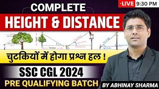 Complete Height and Distance For SSC CGL 2024 | Maths | Day 6 | SSC CGL Maths 2024 By Abhinay Sharma