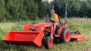 Brush Hogging-Kubota B2601 and Land Pride 5’ Brush Hog