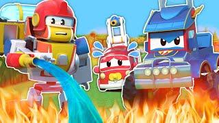 NO! Babies Are Missing! Hurry ROBOT Firetruck and Super Monster Truck! | Safety Cartoon