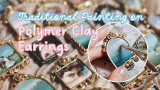 Painting Polymer Clay Earrings - Relaxing traditional art