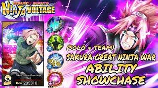 Sakura Great Ninja War (Solo + Team) Attack Mission Gameplay • Naruto X Boruto Ninja Voltage