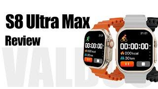 S8 Ultra Max Smartwatch; 1 Minute Full Time Version Quick Unboxing & Review