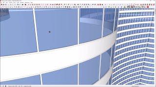 how to draw a beautiful curved facade of high rise office building in sketchup in 1 hour