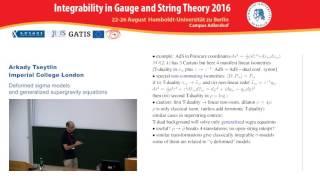 Arkady Tseytlin - Deformed sigma models and generalized supergravity equations