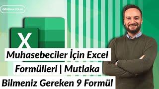 Muhasebeciler için #Excel Formülleri | Mutlaka Bilmeniz Gereken 9 Formül | Oğuzhan ÇOLAK