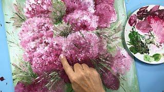 Painting flowers with a finger: It's that easy! / Technique with acrylic paint