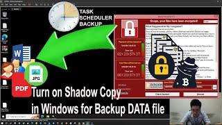 Shadow Copy, Previous Versions - Method of Backup File in Windows 10 When You SHIFT DELETE or VIRUS