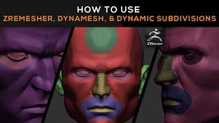 How to use Zremesher, Dynamesh, and Dynamic Subdivisions for Flawless Sculpts | Zbrush Workflows