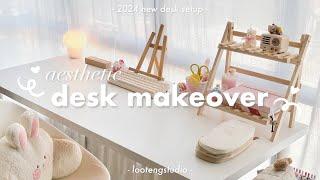  aesthetic desk makeover // cozy, minimal pinterest inspired, desk & stationery organisation