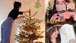 decorating the Christmas tree, opening advent calendars & watching festive films  December Vlog 1