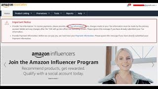 how to create an amazon associate account with complate tax information[ non U S applicants ]