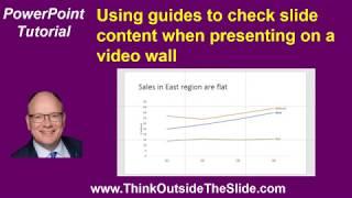 Using guides to check slide content when presenting on a video wall