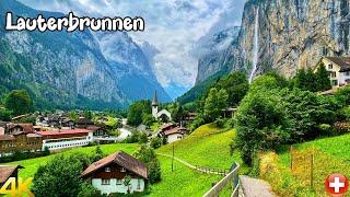 Lauterbrunnen, Switzerland, walking tour 4K - The most beautiful villages in Switzerland