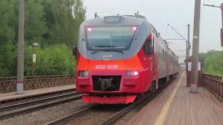 Электропоезд ЭП3Д-0036 платформа Стригино 30.08.2021 | EP3D-0036 train at Strigino platform