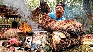 Caveman Cooking 70 lb Wild Canadian Beaver! (Start-to-Finish - ASMR)
