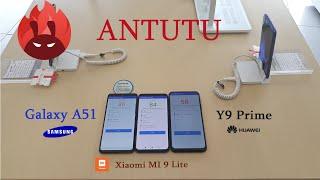 Xiaomi MI 9 Lite VS Galaxy A51 VS Huawei Y9 Prime AnTuTu Benchmark