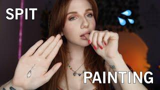 ASMR |  Spit Painting  Using different techniques (spitty, palm licking, kisses & more) 