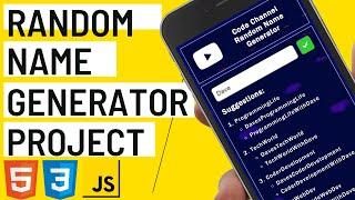 Build a Random Name Generator App | Javascript, HTML, CSS Project