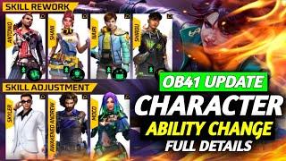 OB41 UPDATE CHARACTER ABILITY CHANGE FULL DETAILS || All 7 character new ability test !!!