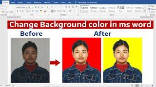 Remove Image Background and Change Color in Microsoft Word any Version ||