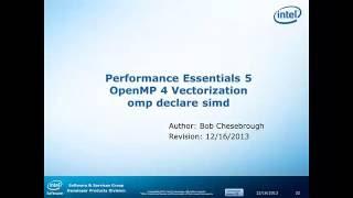 Performance Essentials 5  OpenMP 4 Vectorization  omp declare simd 2