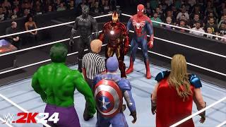 Team IronMan Vs Team Captain America | Tag Team Elimination Match - WWE 2K24 - PS5 [4K 60FPS]