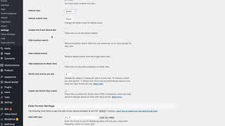 The Events Calendar Pro plugin settings in WordPress