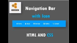 How to Create  a navigation bar with icon in HTML and CSS