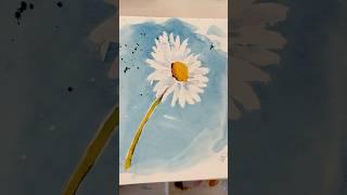 Daisy for Day 5 of March Watercolor Challenge #colorsofspring