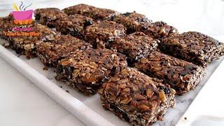 NO Oven! NO sugar! HEALTHY SNACKS GRANOLA BAR Recipe - Oatmeal Bar - ENERGY Bar