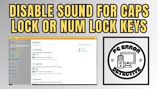 How to Disable Sound for Caps Lock or Num Lock Keys