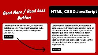 Read More / Read Less Button With HTML ,CSS & JavaScript | IT Programmer
