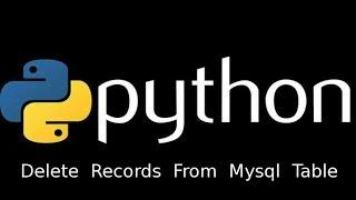 Python with Mysql tutorial - Delete Record