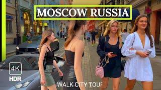   Hot Evening Life in Russia Moscow Walk Сity Tour, Russian Girls & Guys 4K HDR