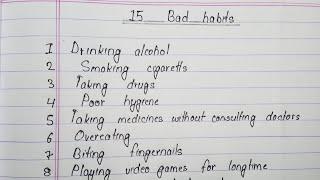 15 Bad Habits | PAS Education