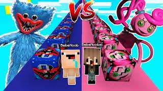 DESAFIO DE LUCKY BLOCK de MOMMY LONG LEGS VS HUGGY WUGGY  POPPY PLAY TIME BEBE NOOB EN MINECRAFT