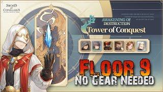 Tower of Conquest Floor 9-1 to 9-5 - FTP Clears - Week 25 (13/01) [Sword of Convallaria]