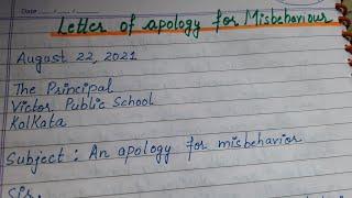 A letter of apology for misbehavior || application of apology for misbehavior ||