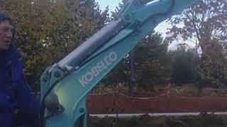 Работа Японского мини-экскаватора Kobelco sk007-3